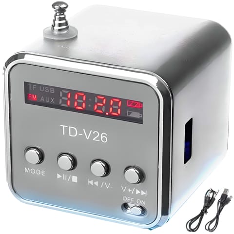 ⁨Radio głośnik bezprzewodowy Bluetooth FM AUX LCD⁩ w sklepie Wasserman.eu