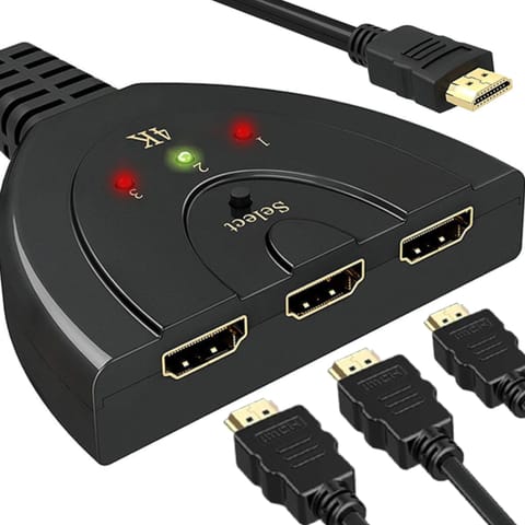 ⁨Przełącznik rozdzielacz 3 x HDMI Full HD 4K 55 cm⁩ w sklepie Wasserman.eu