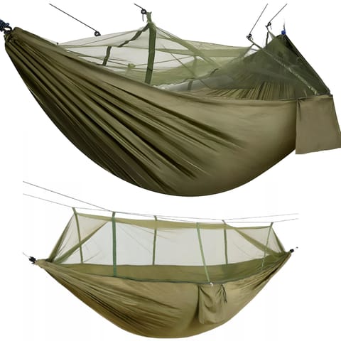 ⁨Hamak dwuosobowy turystyczny survivalowy z moskitierą 260 x 140 cm⁩ w sklepie Wasserman.eu