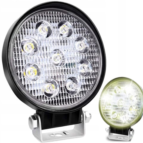 ⁨Lampa halogen roboczy okrągły śr. 10 cm 9 LED 12 V 27 W⁩ w sklepie Wasserman.eu