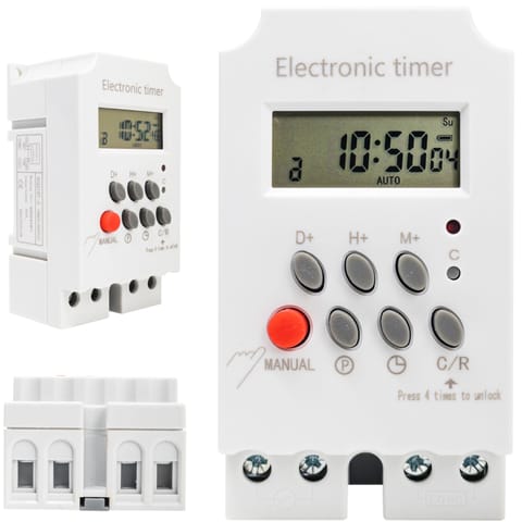 ⁨Programator włącznik czasowy timer na szynę 30 programów LCD⁩ w sklepie Wasserman.eu