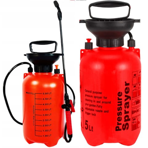 ⁨Opryskiwacz ogrodowy ręczny ciśnieniowy 5 l - czerwony⁩ w sklepie Wasserman.eu