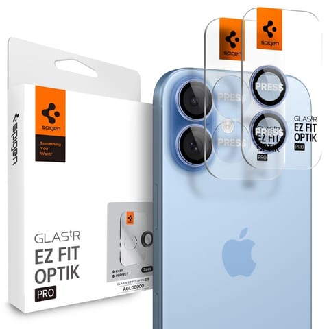 ⁨Spigen Optik Pro GLAS.TR EZ Fit Camera Protector 2-Pack - Szkło ochronne na obiektyw do iPhone 16 / 16 Plus / 17 (2 szt) (Blue)⁩ w sklepie Wasserman.eu