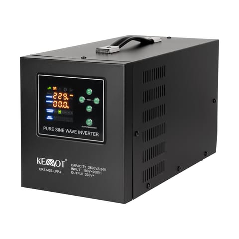 ⁨Zasilacz awaryjny KEMOT PROsinus-2600/24-LFP4  przetwornica z czystym przebiegiem sinusoidalnym i funkcją ładowania  24V 230V 2600VA/1800W⁩ w sklepie Wasserman.eu