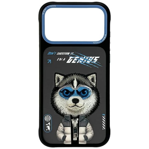 ⁨Etui Nimmy Cool&Cute 2.0 Wolf do iPhone  17 Pro czarny⁩ w sklepie Wasserman.eu