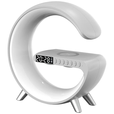 ⁨Wielofunkcyjna Lampka G MajesticLine     z budzikiem i głośnikiem bluetooth biały⁩ w sklepie Wasserman.eu