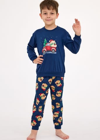 ⁨PIŻAMA CORNETTE CHŁ KD-593/172 TEDDY 2 (kolor granat, rozmiar 98-104)⁩ w sklepie Wasserman.eu