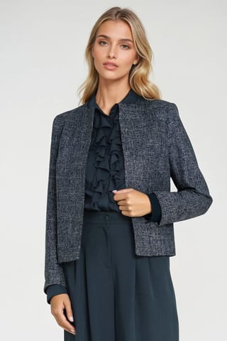 ⁨Żakiet typu chanel - granat - Z85 (kolor granat, rozmiar 42)⁩ w sklepie Wasserman.eu