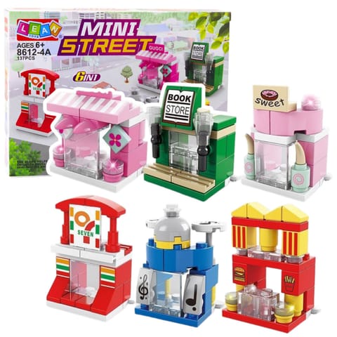 ⁨Klocki Konstrukcyjne Mini Street 6w1 Miasteczko Sklepy Budynki 137 el.⁩ w sklepie Wasserman.eu