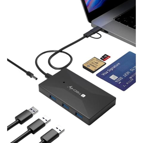 ⁨Techly Card Reader and Hub USB A/C⁩ w sklepie Wasserman.eu