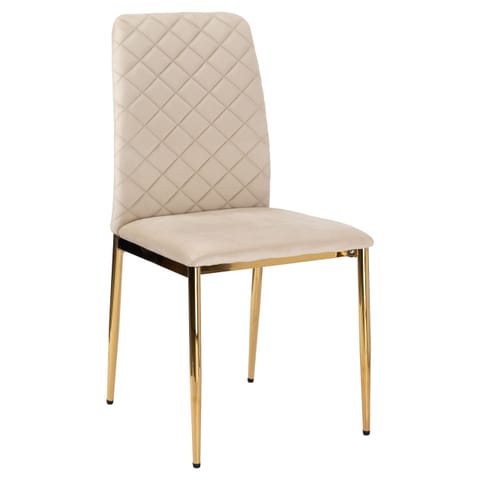 ⁨Krzesło welurowe tapicerowane MAVERIK Velvet gold beżowe⁩ w sklepie Wasserman.eu