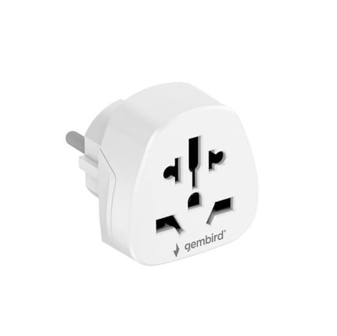 ⁨Adapter zasilania Gembird gniazdo World - wtyk EU⁩ w sklepie Wasserman.eu