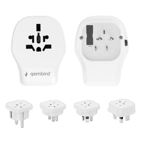 ⁨Uniwersalny adapter zasilania Gembird TPA-1A2C20-02-W z ładowarką 2x USB-C, 1x USB-A, 20W Gan biały⁩ w sklepie Wasserman.eu
