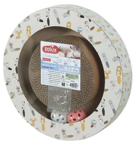 Zolux Chatouille Drapka tekturowa okrągła z piłkami i kocimiętką w sklepie Wasserman.eu