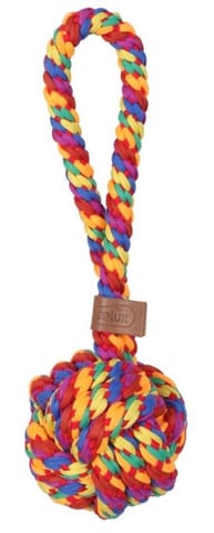 ⁨Zolux Zabawka dla psa szarpak piłka sznur Rainbow 9,5cm⁩ w sklepie Wasserman.eu