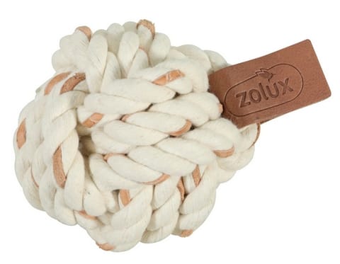 ⁨Zolux Zabawka dla psa do aportowania piłka sznurowa Leather Touch 7cm⁩ w sklepie Wasserman.eu