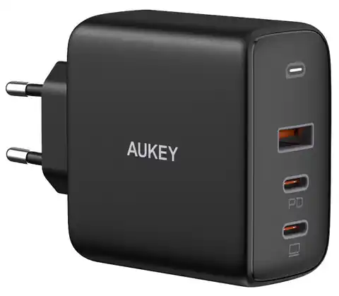 ⁨AUEKY Omnia Mix 3 PA-B6S Wall charger 1x USB 2x USB-C Power Delivery 3.0 90W Black⁩ at Wasserman.eu
