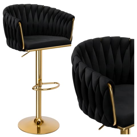 ⁨Hoker barowy Cofton Gold czarny Velvet⁩ w sklepie Wasserman.eu