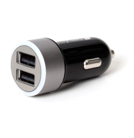 ⁨Ładowarka TECHLY 2x USB typ A Czarno-szary IUSB2-CAR-ADP482⁩ w sklepie Wasserman.eu