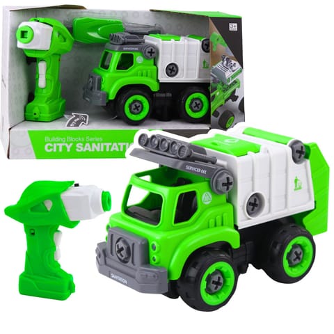 ⁨Śmieciarka Do Skręcania Zdalnie Sterowana RC Wkrętarka Zielona 2w1⁩ w sklepie Wasserman.eu