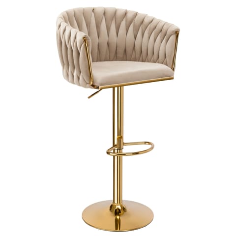 ⁨Hoker barowy Cofton Gold beżowy Velvet⁩ w sklepie Wasserman.eu