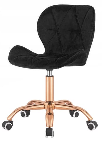 ⁨Krzesło obrotowe VASTO OFFICE VELVET BLACK ROSE GOLD⁩ w sklepie Wasserman.eu