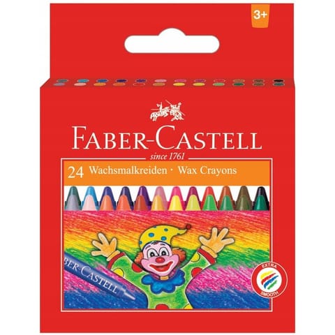 ⁨Kredki woskowe 24 kolory KLOWN opakowanie kartonowe FC 120057 FABER-CASTELL⁩ w sklepie Wasserman.eu