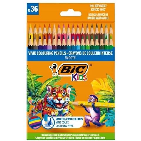 ⁨Kredki drewniane ECO SMOOTH 36 kolorów 525788 BIC⁩ w sklepie Wasserman.eu
