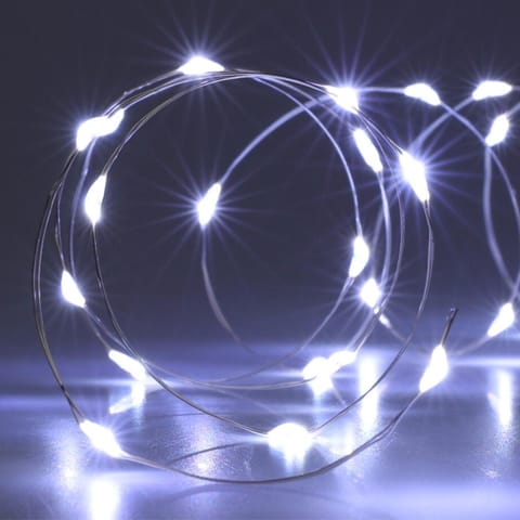 ⁨LAMPKI DRUCIKI NA BATERIE GIRLANDA 100 LED ZIMNY BIAŁY TIMER⁩ w sklepie Wasserman.eu