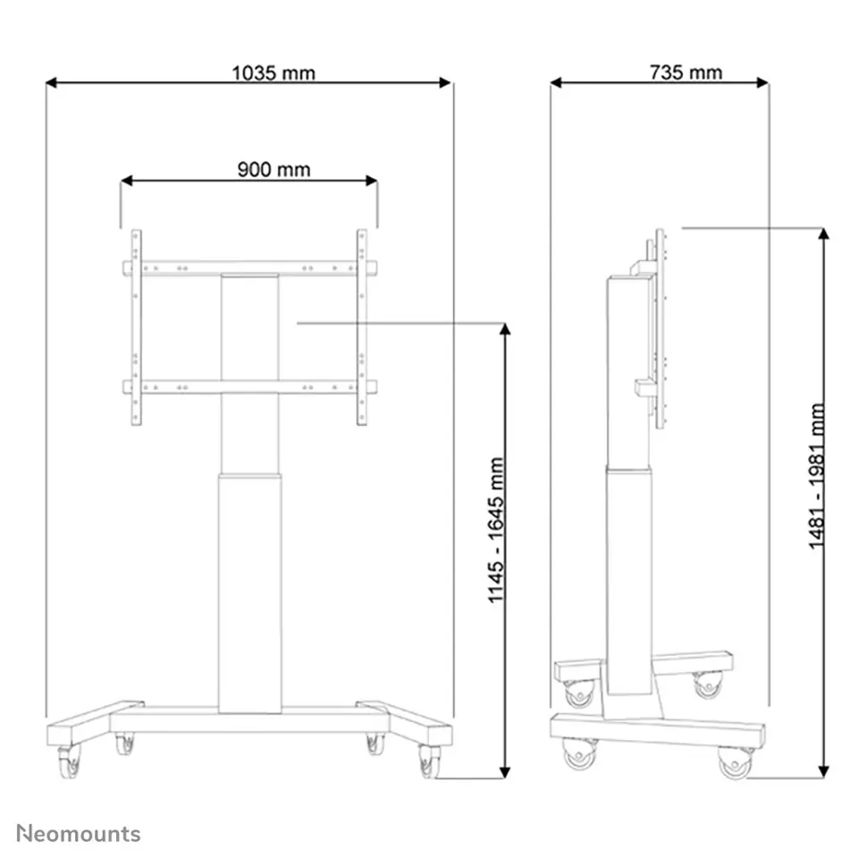 ⁨Neomounts by Newstar motorised floor stand⁩ at Wasserman.eu