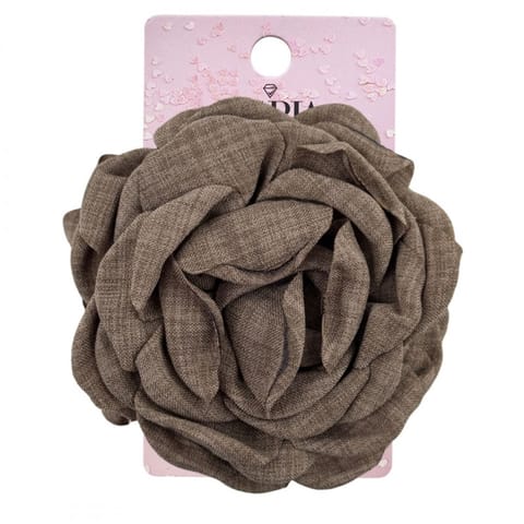 ⁨Spinka do włosów duża klamra XL kwiat róża brązowa 9cm SP288BR⁩ w sklepie Wasserman.eu