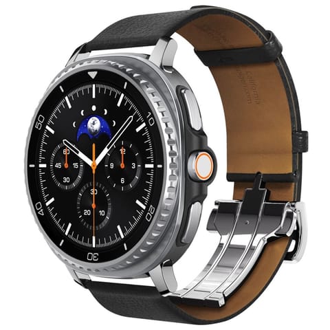 ⁨Spigen Enzo - Pasek z naturalnej skóry do Samsung Galaxy Watch 8 / 8 Classic 40 / 44 / 46 mm (Black)⁩ w sklepie Wasserman.eu
