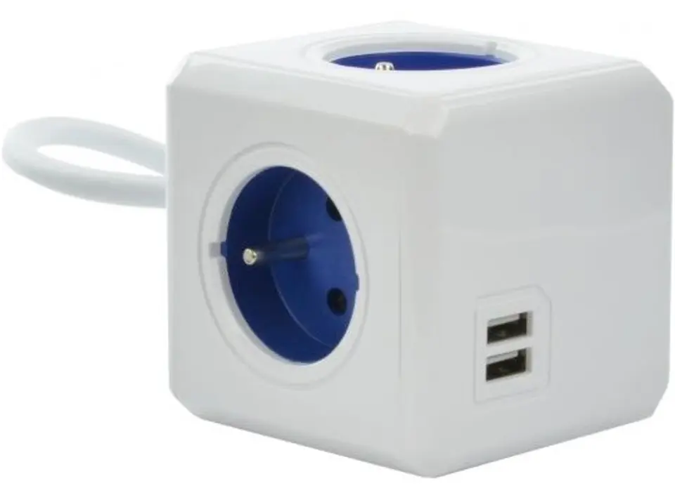 ⁨allocacoc PowerCube Extended USB 2402BL/FREUPC (1,5m; blue)⁩ at Wasserman.eu