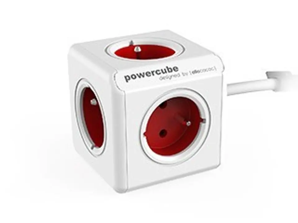 ⁨Extension cable allocacoc PowerCube Extended 2300RD/FREXPC (1,5m; red)⁩ at Wasserman.eu