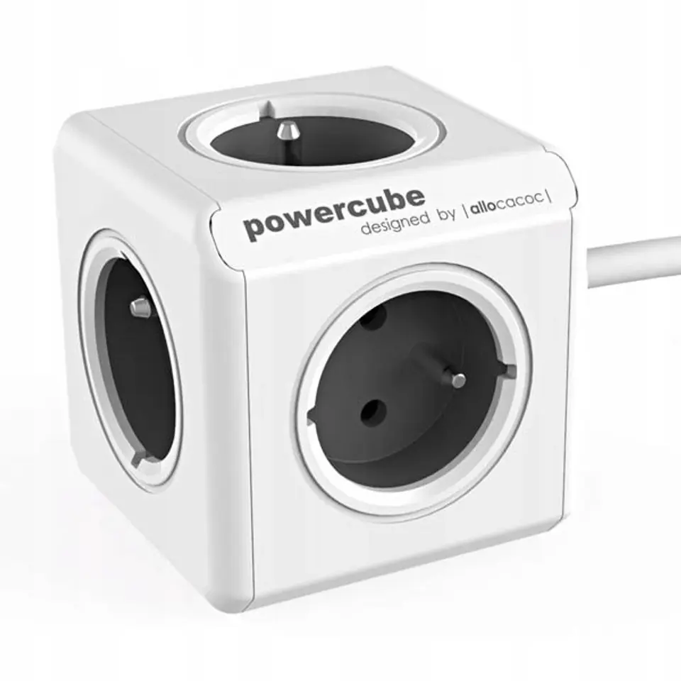 ⁨Allocacoc PowerCube Extended Type E power extension 1.5 m 5 AC outlet(s) Indoor Grey⁩ at Wasserman.eu