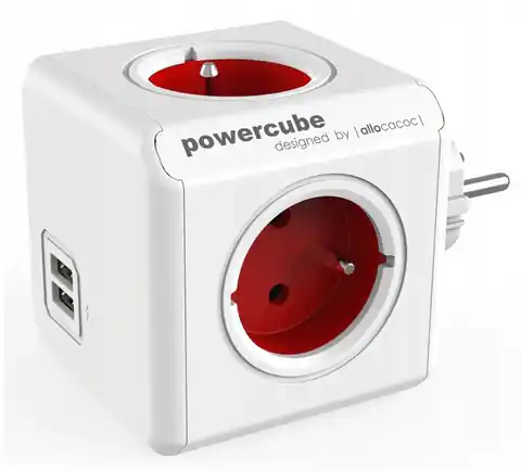 ⁨Przedłużacz allocacoc PowerCube Original 2202RD/FROUPC (kolor czerwony)⁩ w sklepie Wasserman.eu