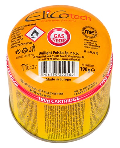 ⁨Cartridge with gas mix butane propane 190g butane 190g Elico⁩ at Wasserman.eu