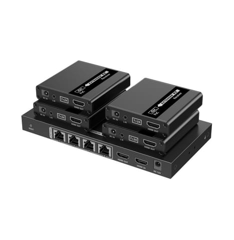 ⁨Extender HDMI 1x4 4K30Hz do 40m po skrętce Kat6 IR PoC⁩ w sklepie Wasserman.eu