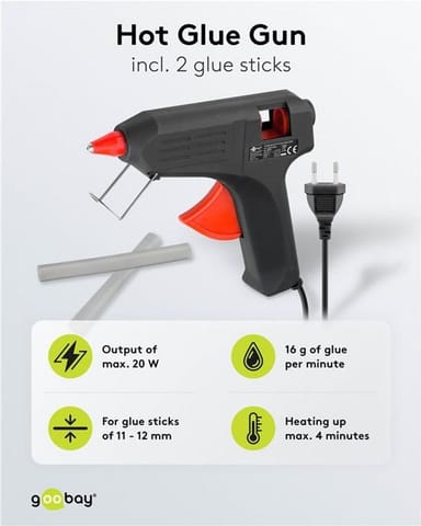 ⁨Pistolet do kleju na gorąco, do sztyftów 11-12 mm, 20W, 2 sztyfty w zestawie⁩ w sklepie Wasserman.eu