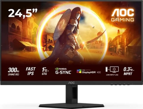 ⁨Monitor AOC 25G4SRE (24.5" /IPS /300Hz /1920 x 1080 /Czarny)⁩ w sklepie Wasserman.eu