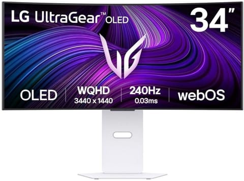 ⁨Monitor LG 34GX90SA-W (34" /OLED /240Hz /3440 x 1440 /Biały)⁩ w sklepie Wasserman.eu