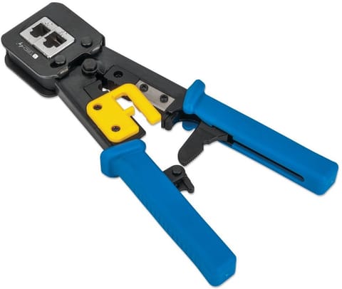 ⁨Zaciskarka do modułowych wtyków przelotowych RJ45/RJ12/RJ1 TECHLY IWP-HT 310UT⁩ w sklepie Wasserman.eu