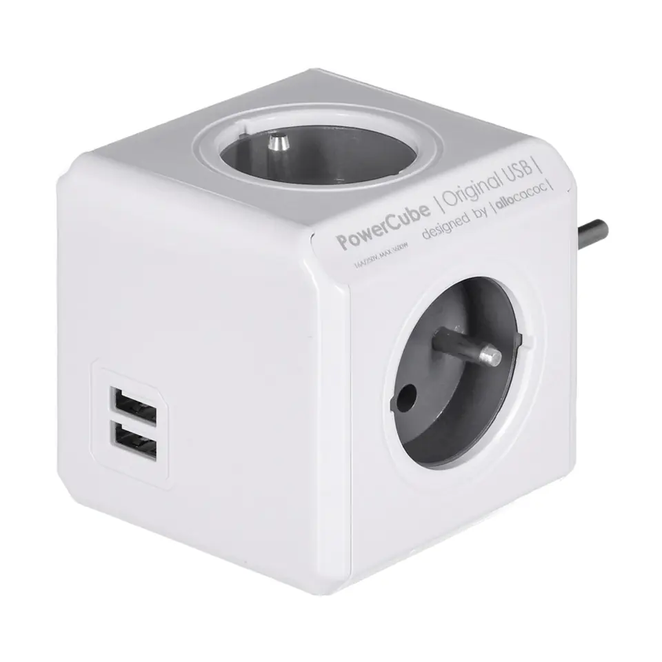 ⁨Allocacoc Przedłużacz PowerCube Original USB Grey⁩ w sklepie Wasserman.eu