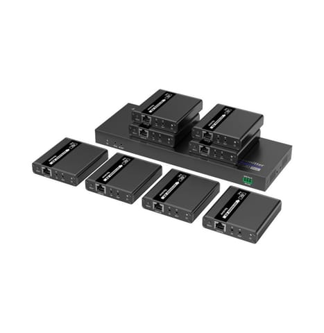 ⁨Extender HDMI 1x8 4K30Hz do 40m po skrętce Kat6 IR PoC⁩ w sklepie Wasserman.eu