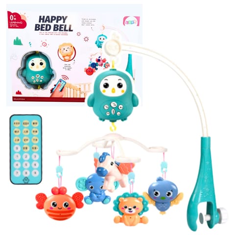 ⁨Karuzela Do Łóżeczka Sterowana Pilotem Kołysanki Dźwięki Niebieska⁩ w sklepie Wasserman.eu