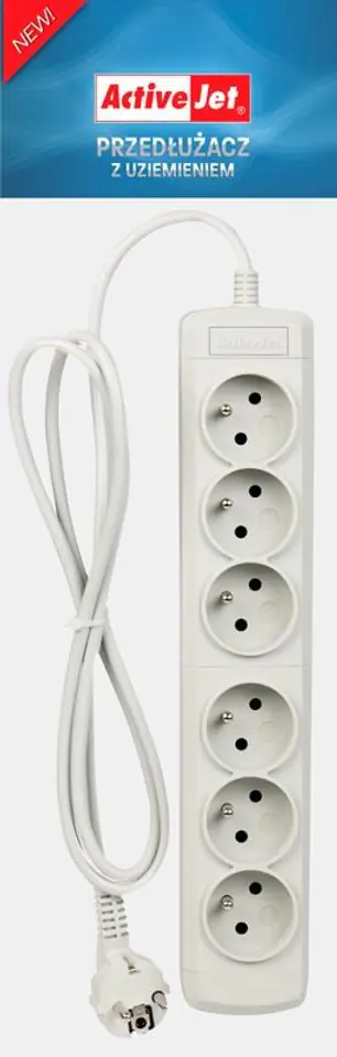 ⁨Activejet 6GNU - 3M - S power strip with cord⁩ at Wasserman.eu