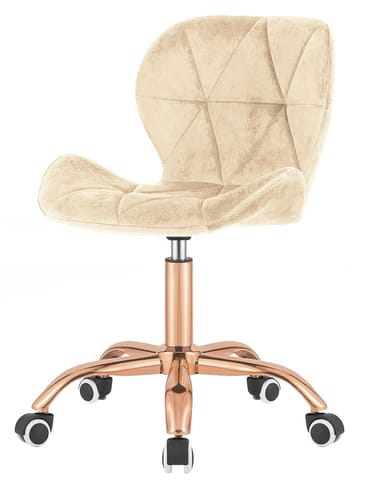 ⁨Krzesło obrotowe VASTO OFFICE VELVET BEIGE ROSE GOLD⁩ w sklepie Wasserman.eu