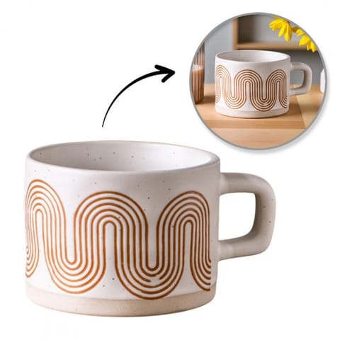 ⁨Kubek ceramiczny, geometryczny wzór, 250ml - KB29⁩ w sklepie Wasserman.eu