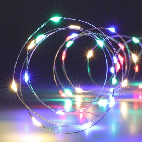 ⁨LAMPKI DRUCIKI NA BATERIE GIRLANDA 100 LED MULTIKOLOR TIMER⁩ w sklepie Wasserman.eu
