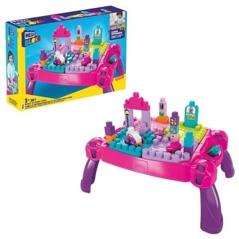 ⁨Mega Bloks Stolik z klockami Buduj i ucz się róż⁩ w sklepie Wasserman.eu